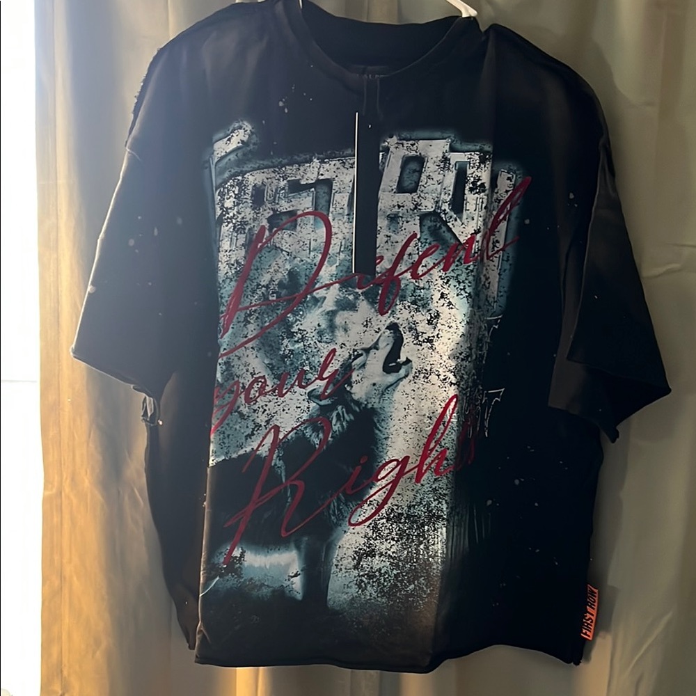 Brand New First Row Graphic T Shirt. XL Mini Cropped Terry Tee 100% Cotton